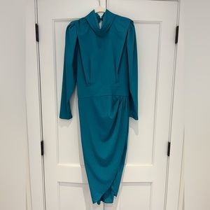 Teal blue midi dress